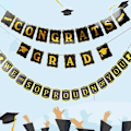 Miniatyrbild 5 av 10: Grattis Graduation Banner Hanging Banner C C C