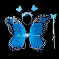 Pikkukuva 1 / 10: Lasten pukurekvisiitta Butterfly Wings -setit BLUE 3 KPL / SET 3 Blue 3 pcs/set-3 pcs/set