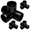 Miniatyrbilde 1 av 6: 4 stk 4-veis Tee Pipe Adapter Firedimensjonal Tee
