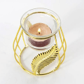 Miniatyrbillede 4 af 10: Guld jern kunst glas lyskop fyrfadslys lysestage B B B