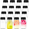 Miniatyrbillede 9 af 10: 4 Stk Juiceflasker Klare drikkebeholdere 120ML SORT LÅG 120ML Black Lid