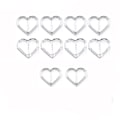 Miniatyrbillede 1 af 9: 10 stk/sæt Skyderspænde Bæltespænde SØLVHJERTE HJERTE silver Heart-Heart
