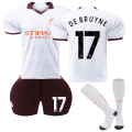 Miniatyrbilde 1 av 2: 23-24 Manchester City Borte Fotballdrakt Barn Nr. 17 De Bruyne 28