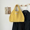 Miniatyrbillede 1 af 9: Håndvævet taske Uld strikke skuldertasker GUL yellow
