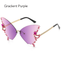Pikkukuva 1 / 10: Diamond Butterfly Aurinkolasit Bling Aurinkolasit GRADIENT PURPLE Gradient Purple