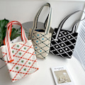 Miniatyrbillede 3 af 9: Strik håndtaske Knot håndledstaske SORT L black L