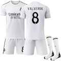 Miniatyrbillede 1 af 2: 2025-2026 Real Madrid Hjemmebane Børne Voksen Fodboldtrøje Nr. 8 Valverde 16