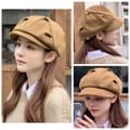 Miniatyrbillede 5 af 10: Retro Visir Hat Octagonal Beret KAFFE coffee