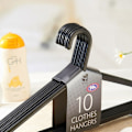 Miniatyrbillede 8 af 8: 10 Stk Bøjler Tøjstativ Multifunktion Black 10Pcs-10Pcs