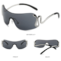 Miniatyrbilde 6 av 10: Sneaky Snake Solbriller Y2K Solbriller GRADIENT GREY GRADIENT