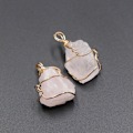 Miniatyrbilde 1 av 10: 2stk Naturstein anheng Winding Ametysts anheng ROSE Rose Quartz