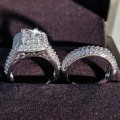 Miniatyrbilde 2 av 8: 2 STK Zirkon Micro-Inlaid Ring Diamantringer STØRRELSE 8 STØRRELSE 8 size 8