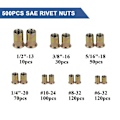 Miniatyrbild 2 av 9: 500st Nitmuttersats SAE UNC Nitmutter Sortiment Nitnings- och