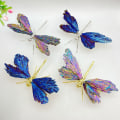 Miniatyrbilde 4 av 8: Aura Tourmaline Kyanite Dragonfly Sommerfugl og Dragonfly C