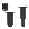 Miniatyrbillede 1 af 10: Sengebjælkestøtte Møbelben SORT 12CM Black 12cm