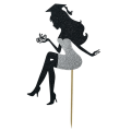 Miniatyrbild 1 av 10: Cake Topper Happy Graduation SILVER silver