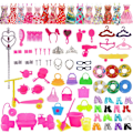 Pikkukuva 5 / 10: 1 Set Random Doll Vaatteet Asusteet Kengät Mekko 79PCS-A 79PCS-A