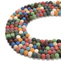 Miniatyrbilde 1 av 4: Blandede farger Lava Stone Beads Rund Form Lava Beads Løse Perler