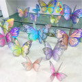 Miniatyrbillede 8 af 10: 18 STK 3D Butterfly Stickers Hule Sommerfugle Decals RAINBOW rainbow gold