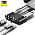 Miniatyrbild 1 av 7: Type-C Hub 4K till HDMI VGA USB 3.0 dockningsstation