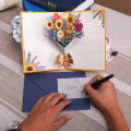 Miniatyrbilde 8 av 10: 3D-bukettkort Blomsterhilsenskort E E E