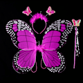 Pikkukuva 9 / 10: Lasten pukurekvisiitta Butterfly Wings -setit PUNAINEN 3 KPL / SET 3 Red 3 pcs/set-3 pcs/set
