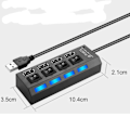 Miniatyrbillede 2 af 10: USB HUB Adapter SORT black