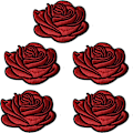 Miniatyrbillede 1 af 5: 10 stk Rose Broderede Patches Beklædning Iron-on Broderet