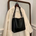 Miniatyrbillede 8 af 10: Læder skuldertaske Kvinder Tote Bag KHAKI khaki