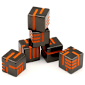 Pikkukuva 1 / 10: D6 metallinen set 6-puolinen noppa ORANSSI orange