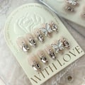 Miniatyrbillede 1 af 7: 10 stk/æske 3D Butterfly Håndlavede Negle Splinter Diamond False XSLong