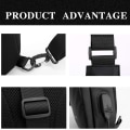 Miniatyrbillede 9 af 9: Mænd Casual Multifunktion Brysttaske Skulder Crossbody Tasker SORT black