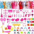 Pikkukuva 1 / 10: 1 Set Random Doll Vaatteet Asusteet Kengät Mekko 79PCS-B 79PCS-B