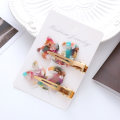 Pikkukuva 5 / 10: 4 kpl Cat Shape Traceless Barrettes asetaattihiusklipsit 3 3 3