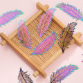 Pikkukuva 7 / 10: 50 kpl Rainbow Feather Charms ruostumattomasta teräksestä valmistetut riipukset Feather