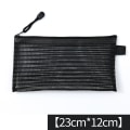 Miniatyrbillede 7 af 8: 20 STK Stripe File Bag Lynlås Opbevaringspose Mesh Lige