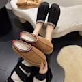 Miniatyrbillede 10 af 10: Platform Hjemmesko Fleece Hjemmesko SORT 40 Black 40