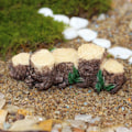 Miniatyrbillede 1 af 7: 3 Stk Stump Bridge Ornament Håndværk Træbro Havefe 3Pcs
