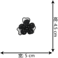 Miniatyrbillede 9 af 10: 12 stk Blomsterblondebroderede patches Sort 3D-blomster Sy på