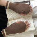Miniatyrbilde 3 av 10: 1Par Halvfingerhansker Fingerløse votter SVART Black