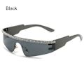 Miniatyrbillede 1 af 10: Y2K Solbriller Wrap Around Solbriller SORT Black