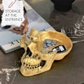 Miniatyrbillede 3 af 9: Skull Brilleholder Skelet Opbevaringsstativ SORT black