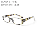 Pikkukuva 1 / 10: Lukulasit Presbyopic Eyewear Retro Frame MUSTA RAITA +250 black stripe