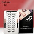 10 Par Magnetiske Vippeextensions med Flydende Eyeliner & Pincet Sæt