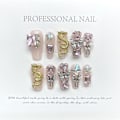 Miniatyrbild 4 av 7: Pure Manual False Nail Heart Cube Crystal Handmade Nails M M
