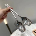 Miniatyrbillede 6 af 6: 2 stk Rustfrit stålske Suppeske Langskaftet ske