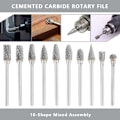 Miniatyrbilde 3 av 8: 10 stk Elektrisk freser Slipehode Roterende Burr Carving 10Pcs
