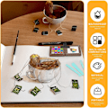 Miniatyrbillede 5 af 10: Farve Mixing Box Sort Valnød Tom Box Palette FARVE 2 MED Color 2 with Clip