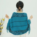 Miniatyrbilde 4 av 10: Mongolsk Poncho Twill Stripe Tassel Sjal MØRK KHAKI dark khaki