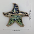 Miniatyrbild 2 av 5: 3D trädjur carving sjöstjärnor trä snidade prydnader